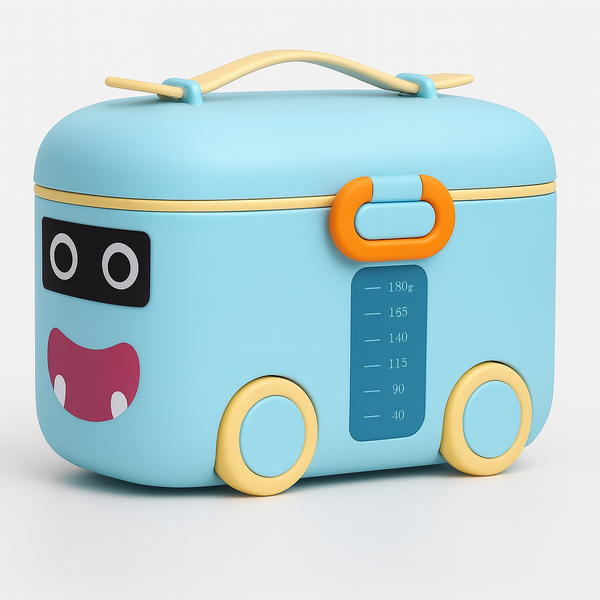 Blue milk powder container 180g portable baby formula storage box
