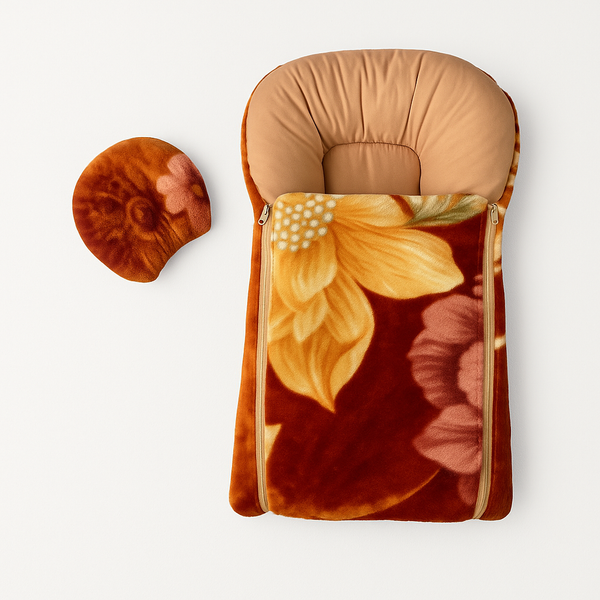 Baby Blanket Carry Nest 2-in-1 Brown – Soft Cozy Portable Newborn Sleeping Nest in Pakistan