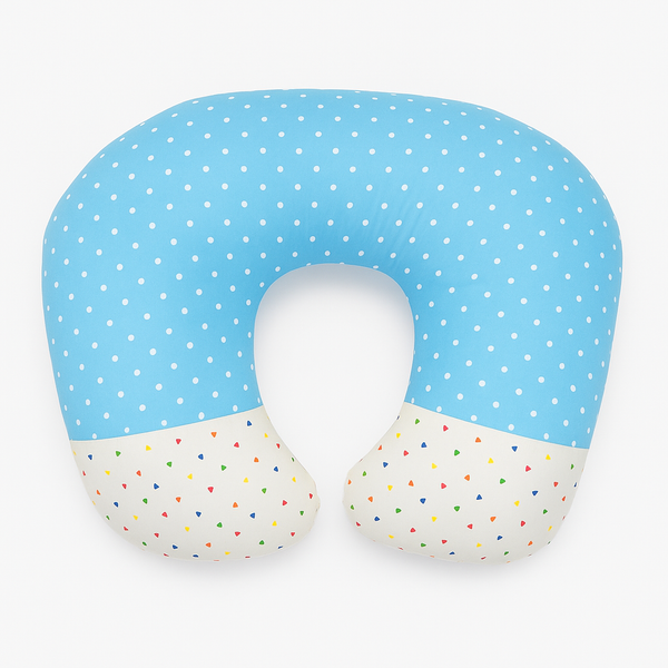 Premium polka dot adjustable baby nursing pillow sky blue feeding cushion
