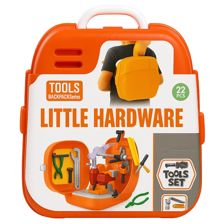 Little Hardware Tool Set 22 PCS Kids Backpack Toy – Orange