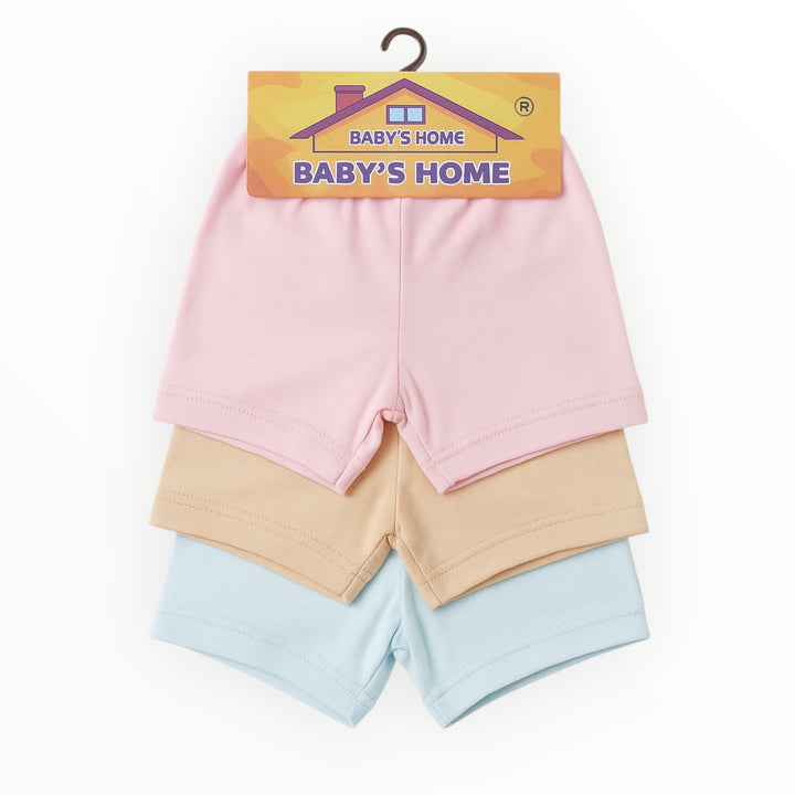 Pack of 3 baby cotton shorts and neckers set for 0-12 months