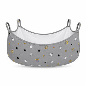 Grey star print baby cradle cover with mosquito net in Pakistan