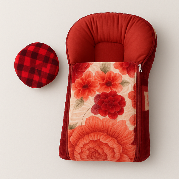 Baby Blanket Carry Nest 2-in-1 Maroon – Soft Cozy Portable Newborn Sleeping Nest in Pakistan