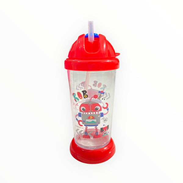 BPA-free baby water trainer cup with spill-proof straw and easy-grip design. Holds 10oz/300ml, ideal for transitioning from bottles to cups.