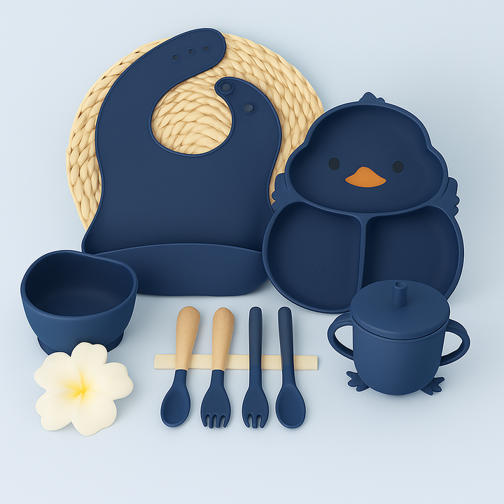 Silicone baby feeding set 8 pcs complete set