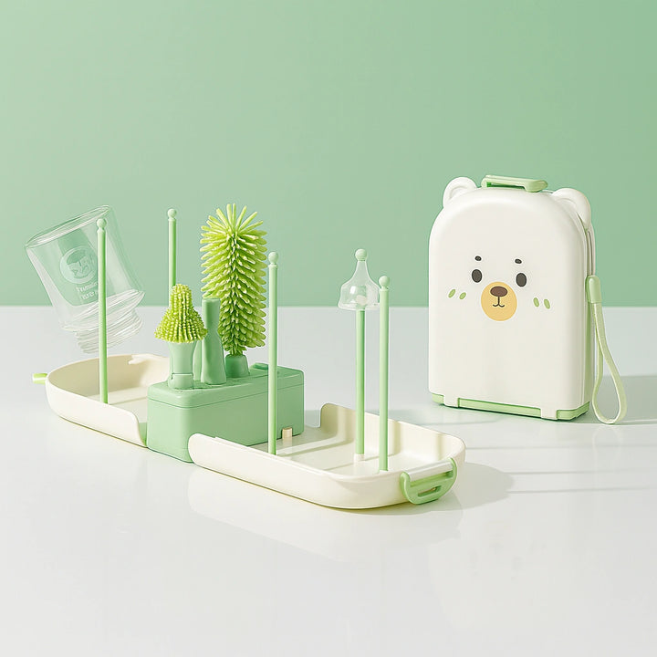 Baby Bottle Cleaning Travel Kit Bear Design – 7-in-1 Portable Brush Set Online in Pakistan