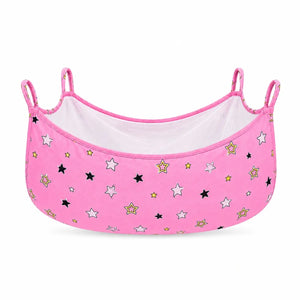 Pink star print baby cradle cover with mosquito net in Pakistan