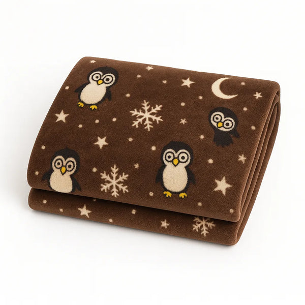 Brown Penguin Fleece Wrapping Blanket 33×29 inches online in Pakistan