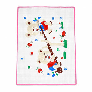 Air-Filled Waterproof Baby Changing Mat 60x90cm Pink Bear Design