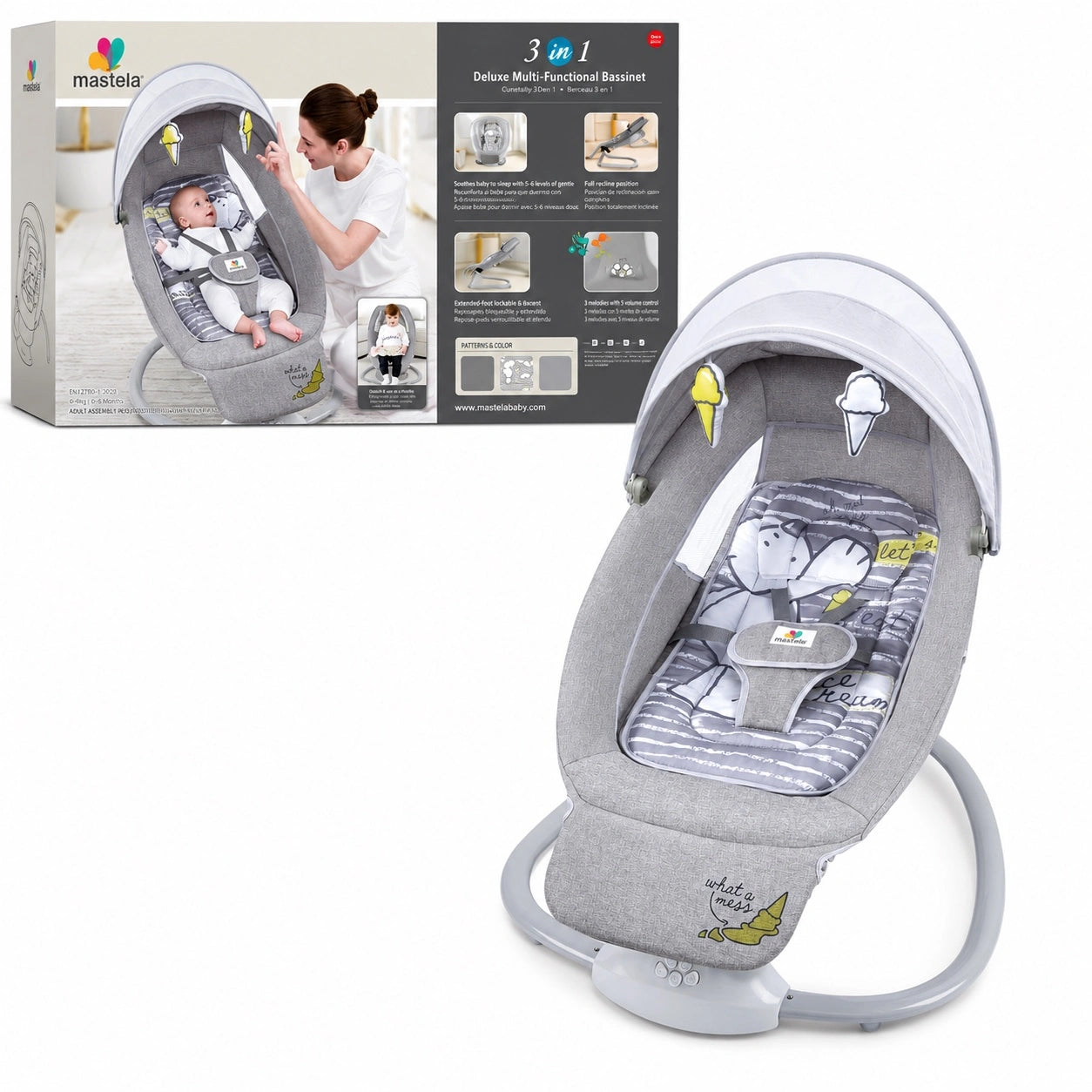 Buy Mastela 3 in 1 Deluxe Baby Swing Bassinet Online in Pakistan