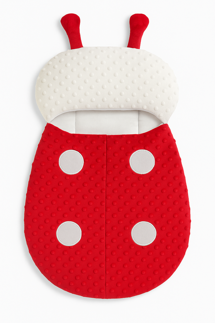 Baby Carry Nest Ladybug Design – Poppy Seeds Velvet Soft Dual Zip Newborn Sleeping Nest in Pakistan