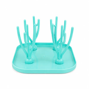 Blue Baby Bottle Drying Rack with Removable Tray and Tree Style Drying Branches