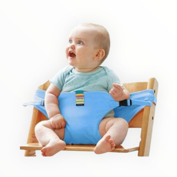 Adjustable baby chair safety belt designed to keep your little one secure while sitting. Ideal for high chairs, strollers, and dining chairs.