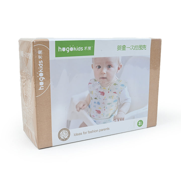 Convenient and hygienic baby disposable bibs, designed for infants 3 months and above, with an absorbent layer to prevent spills and messes.