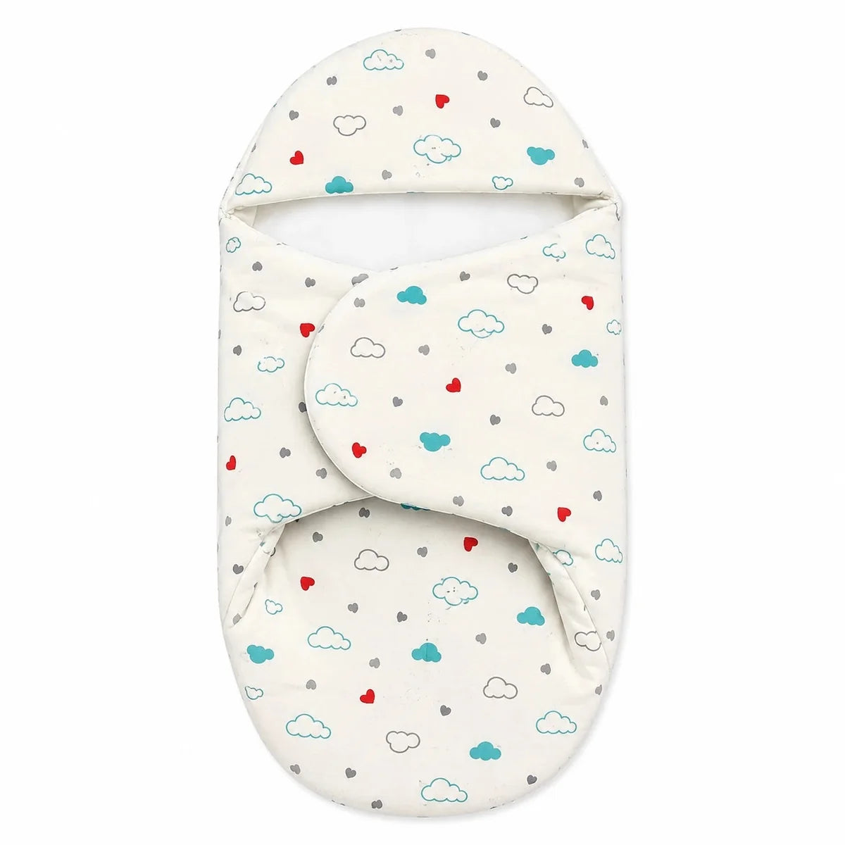 Baby Foam Swaddle Wrap Cloud Heart Print for Newborn Baby in Pakistan