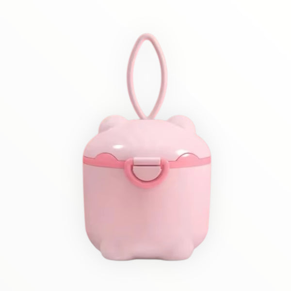 Convenient baby milk powder dispenser for easy and mess-free feeding on the go.