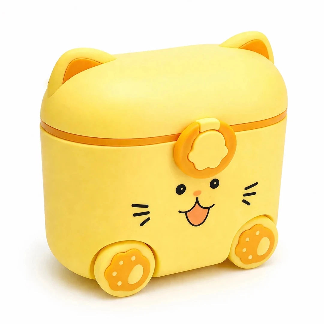 180g Cat Shape Baby Milk Powder Storage Box with Airtight Lid for Formula Storage and Travel