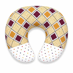 Baby nursing and feeding pillow with checkered and heart print in Pakistan