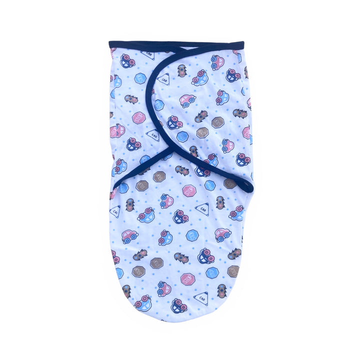A soft and breathable baby swaddle for newborns (0-3 months), designed to provide warmth, security, and a cozy sleeping environment. Made from gentle, baby-safe fabric.