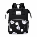 Black bear print baby diaper bag backpack front view