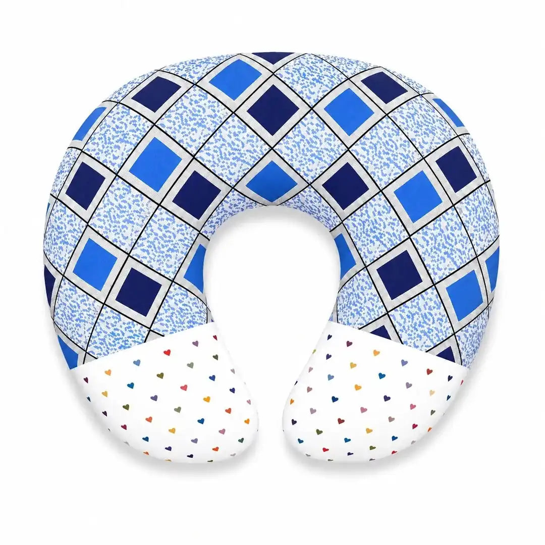 Blue baby nursing and feeding pillow for mother and baby support in Pakistan