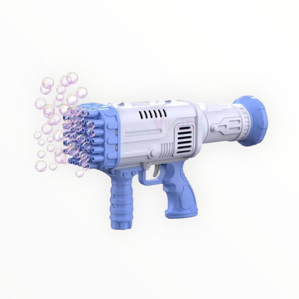 High-speed 32-hole bubble gun for nonstop bubble fun. Shoots hundreds of bubbles per second with vibrant lights and easy-to-use design.