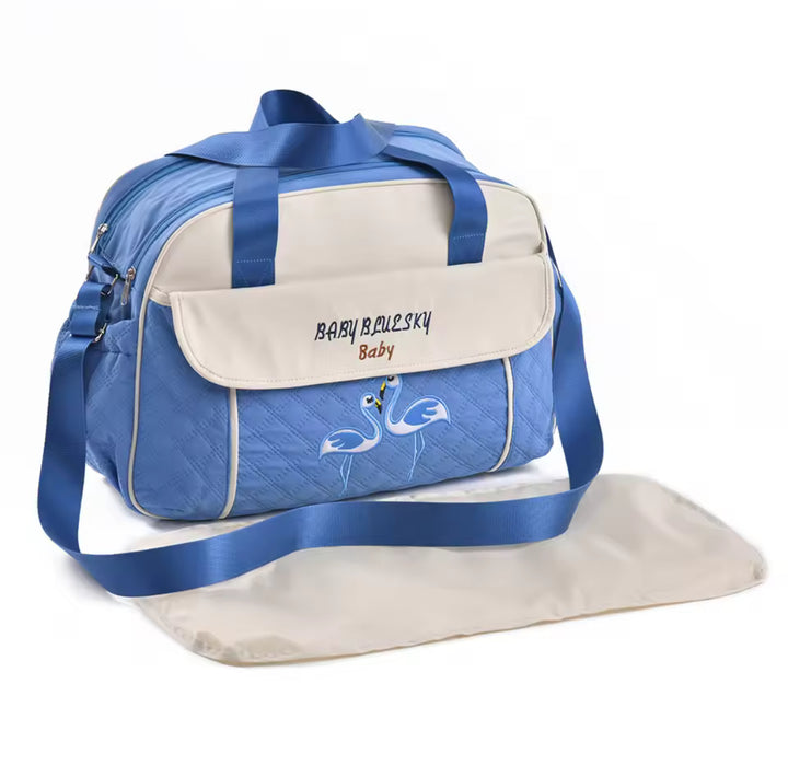 Baby diaper bag with changing pad blue color – Babify Store
