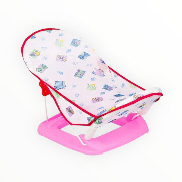 Soft mesh newborn baby bather with non-skid base for extra support and comfort. Lightweight, foldable, and easy to carry for a relaxing bath time.