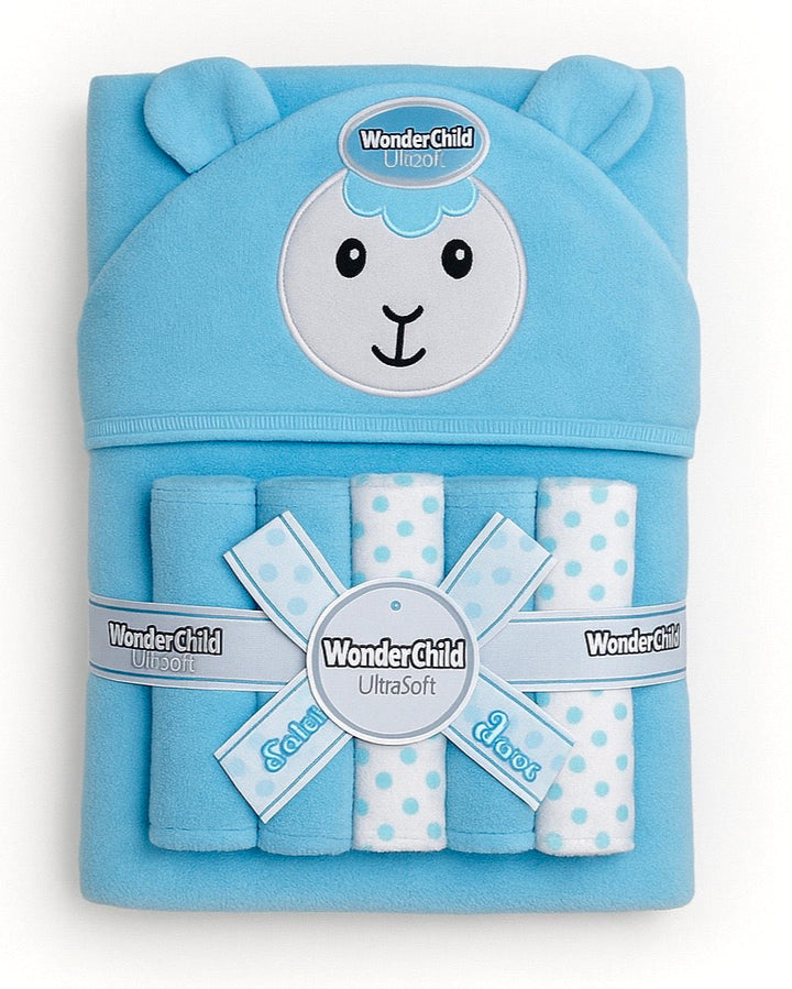 Adorable baby character hooded bath towel made from soft, absorbent fabric. Perfect for keeping your little one warm and cozy after bath time.
