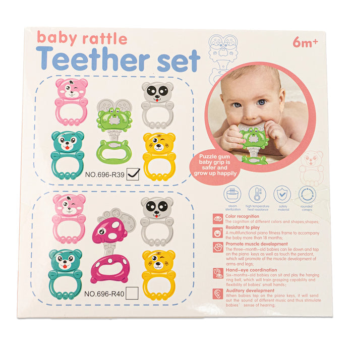 Baby Rattle Teether Set - Pack of 5 | Safe & Fun Baby Toys for Teething Relief