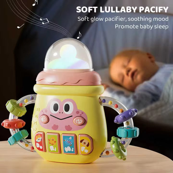 Light baby silicone teether toy with lighting and music for babies