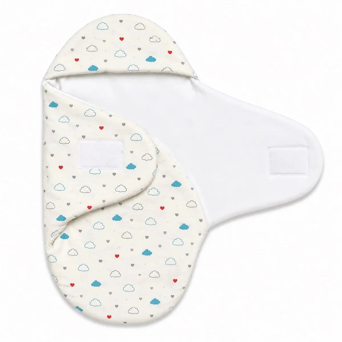Baby Foam Swaddle Wrap Cloud Heart Print Open View for Newborn in Pakistan