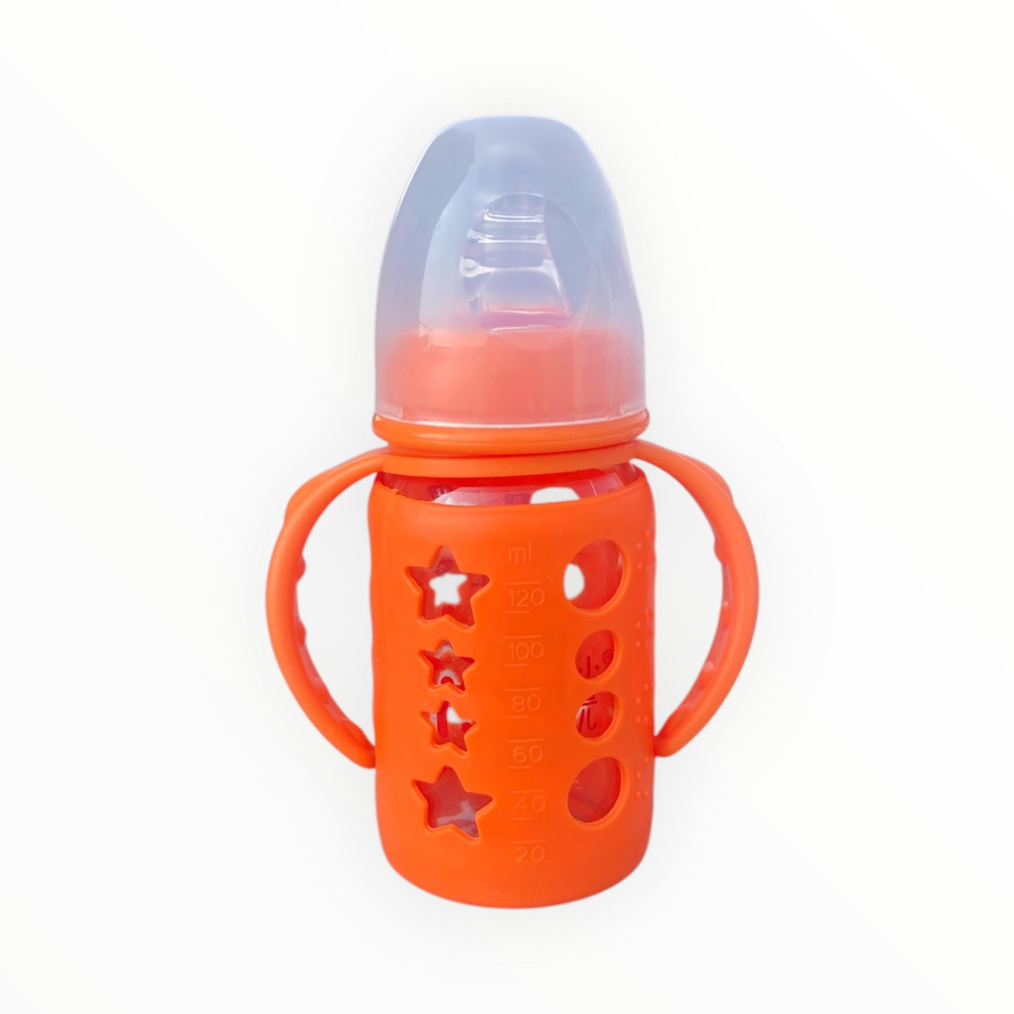 Baby Glass Feeder with Silicone Cover – 120ml (4oz)