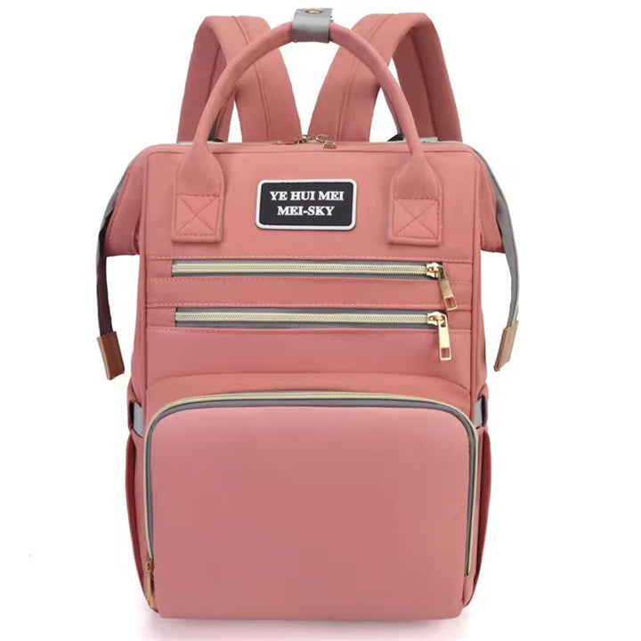 Premium baby diaper backpack with insulated bottle holders and multiple compartments – ideal for travel and daily use.