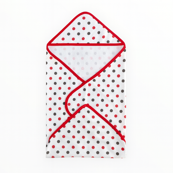 Soft baby hooded wrapping sheet and 6 ultra-soft washcloths set, perfect for swaddling, nap time, and bath time care.