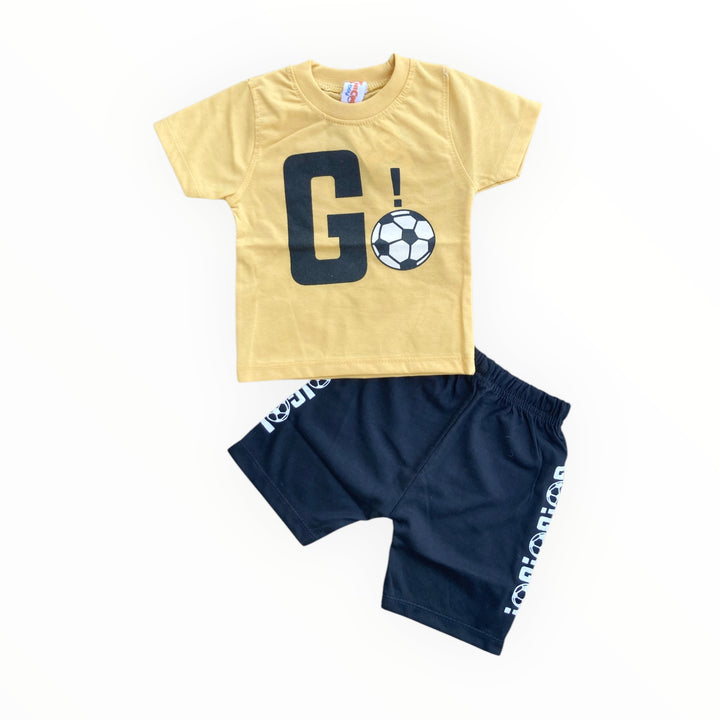 Soft cotton baby t-shirt and pajama set, designed for comfort and ease for newborns.