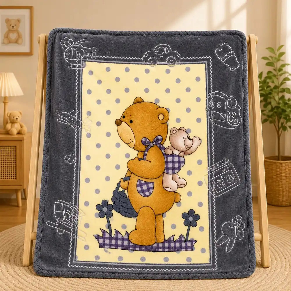 Baby bear soft blanket grey for kids in Pakistan