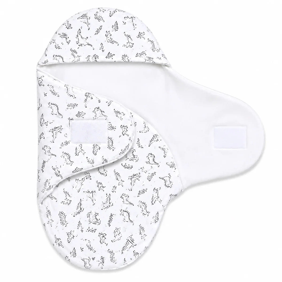 Open Baby Foam Swaddle Wrap Dinosaur Print with Wrap-Around Fastening