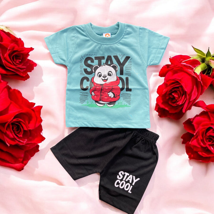 Soft cotton baby t-shirt and Short set, designed for comfort and snug fit for newborns.