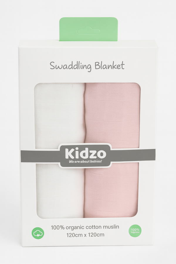Organic Cotton Baby Muslin Wraps – Pack of 2