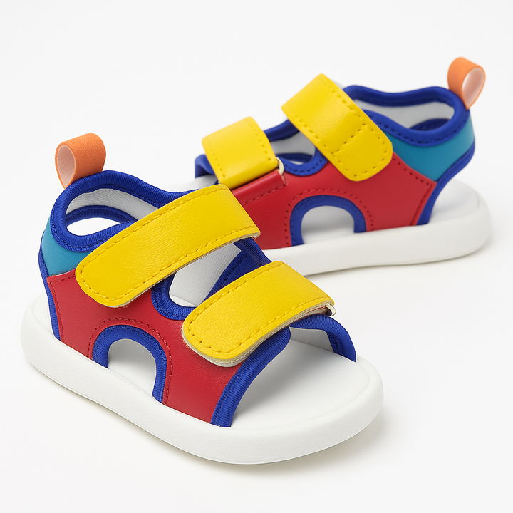 Color Pop Baby Sandals – Multicolor Soft Sole Infant Shoes 0–12 Months in Pakistan