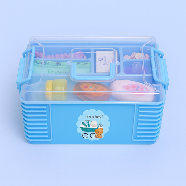 Multi-purpose baby storage accessories box for diapers, wipes, clothes & toys