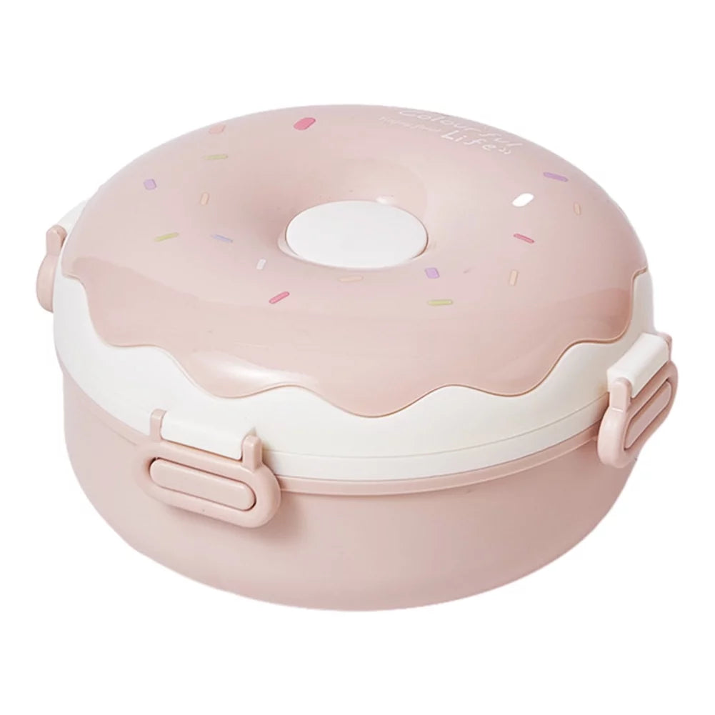 Donut Shaped Kids School Lunch Box With 3 Compartments