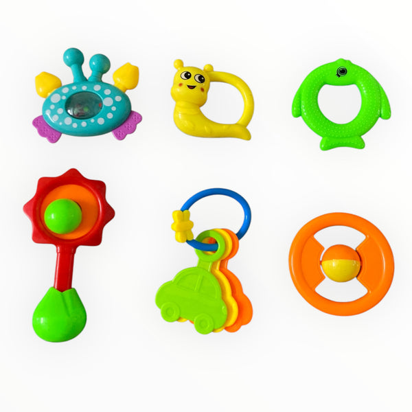 Pack of 5 Baby Rattle Toys – Colorful, BPA-Free & Safe for Infants