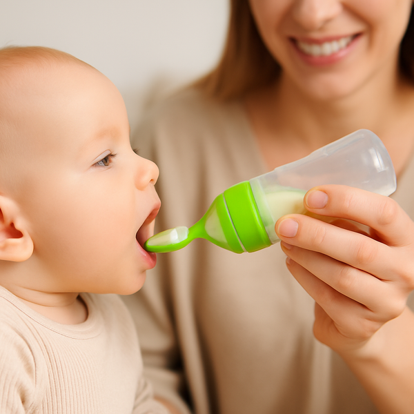 Baby spoon bottle feeder 90ml BPA-free soft tip for semi-solid foods