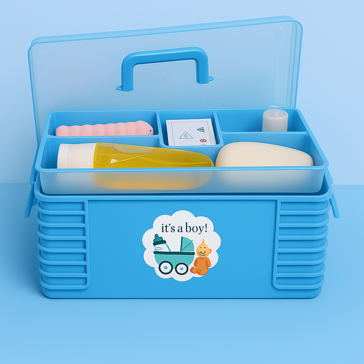 Multi-purpose baby storage accessories box for diapers, wipes, clothes & toys