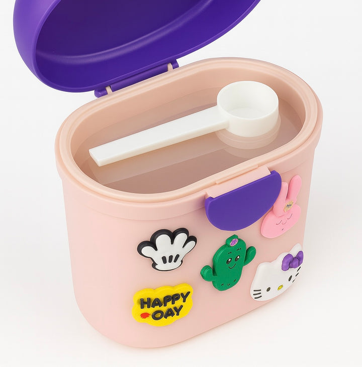 Pink portable milk powder container 500g BPA-free airtight storage