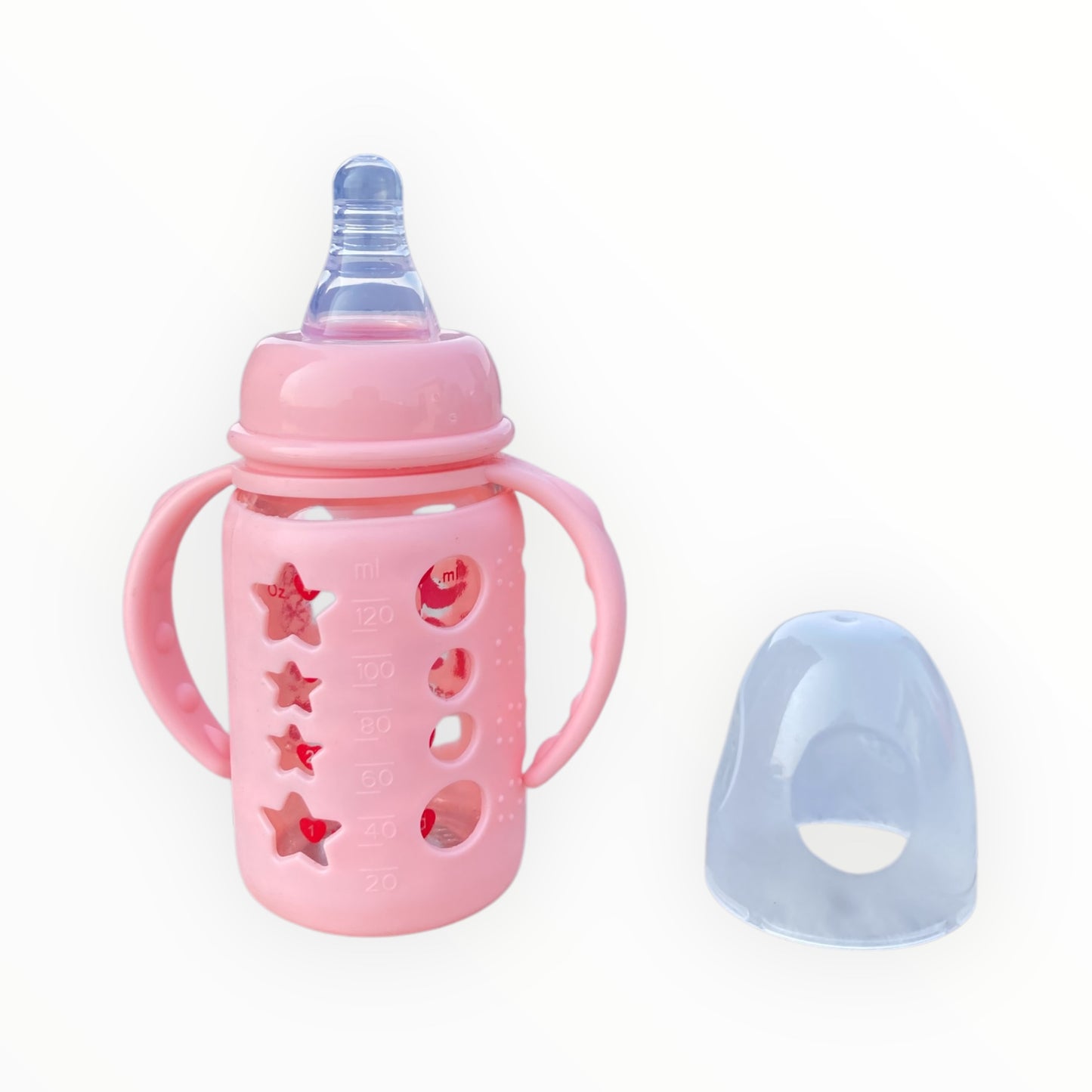 Baby Glass Feeder with Silicone Cover – 120ml (4oz)