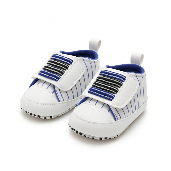 Baby shoes striped blue