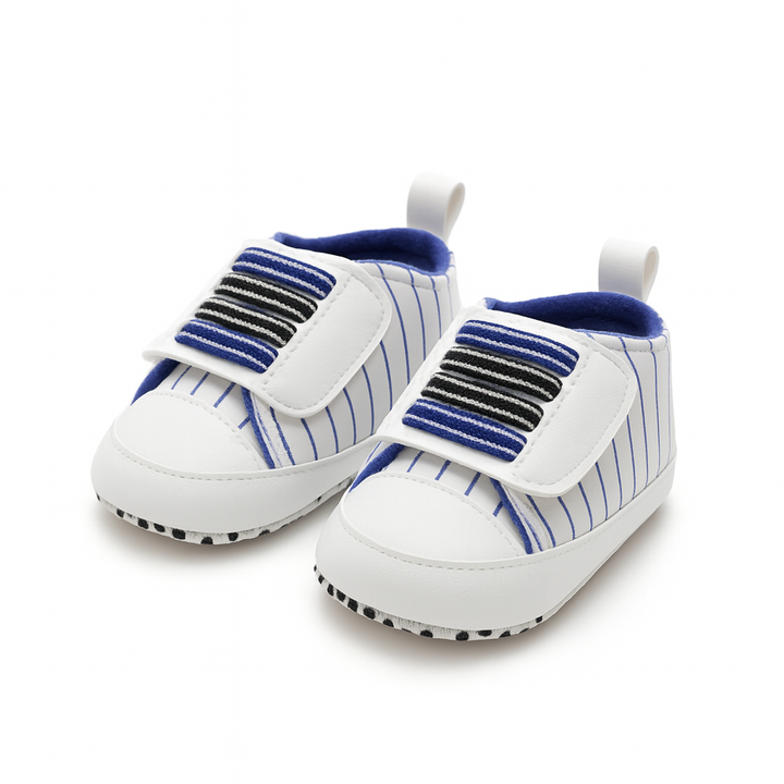 Baby shoes striped blue